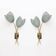 Pair of Tulips Murano Glass and Brass Sconces