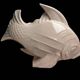 Le jan, large art deco cracked earthenware fish circa 1930