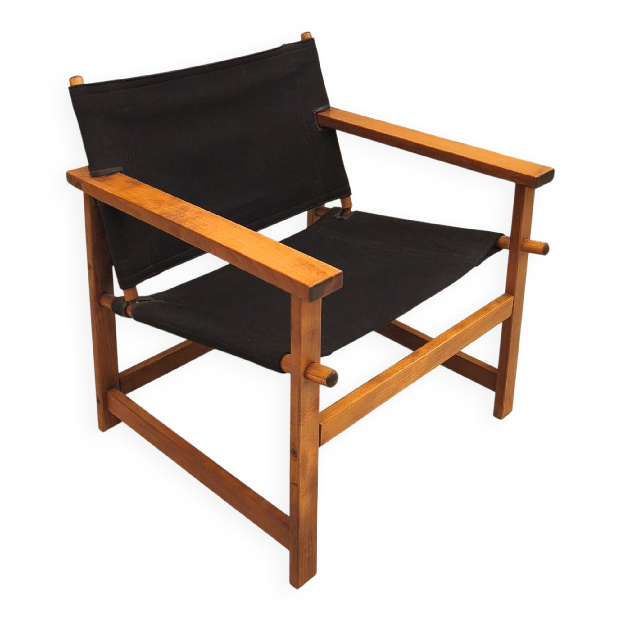 teuil en bois et toile tendue du fabricant Hyllinge Mobler, Danemark