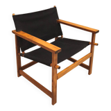 teuil en bois et toile tendue du fabricant Hyllinge Mobler, Danemark