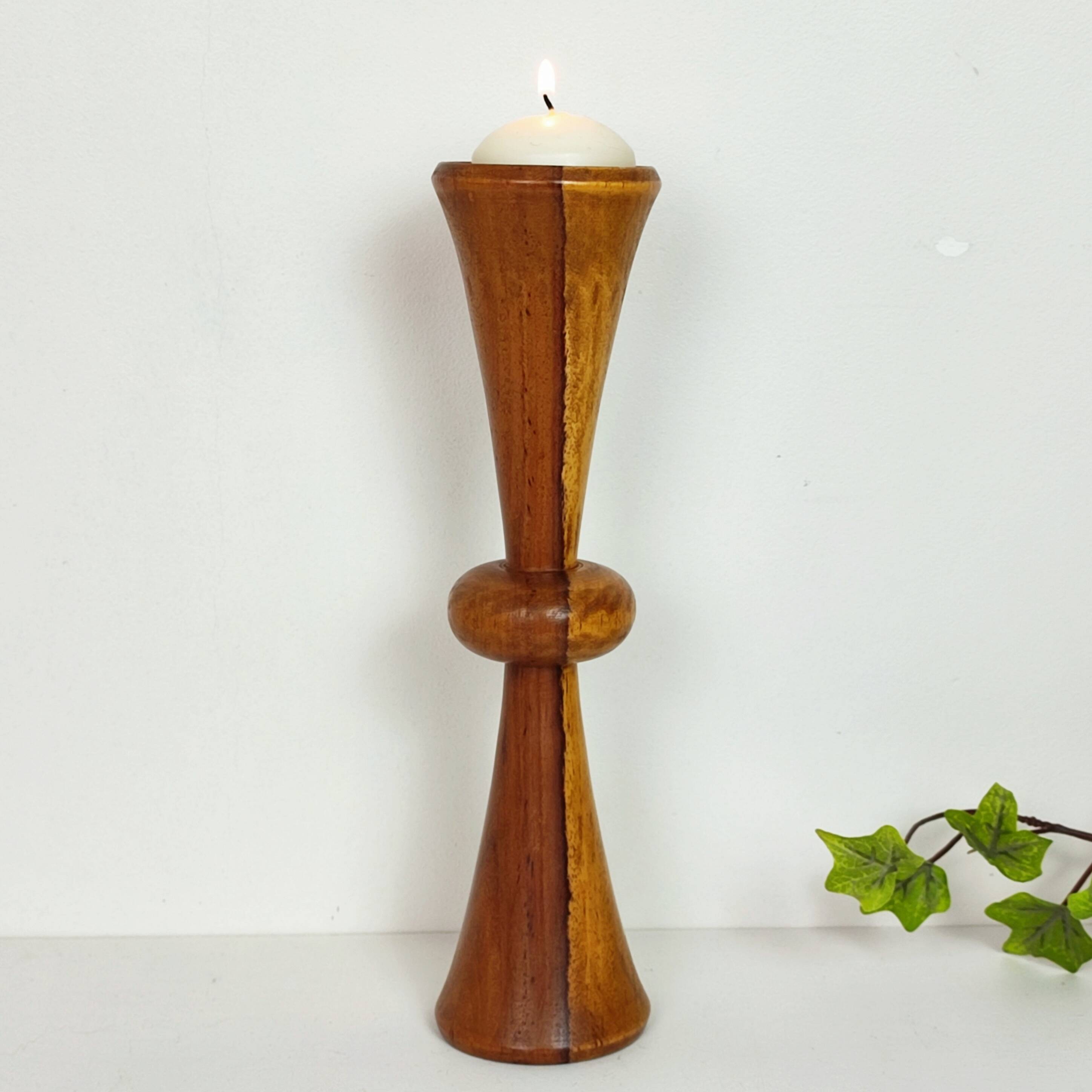 Wooden candle holder