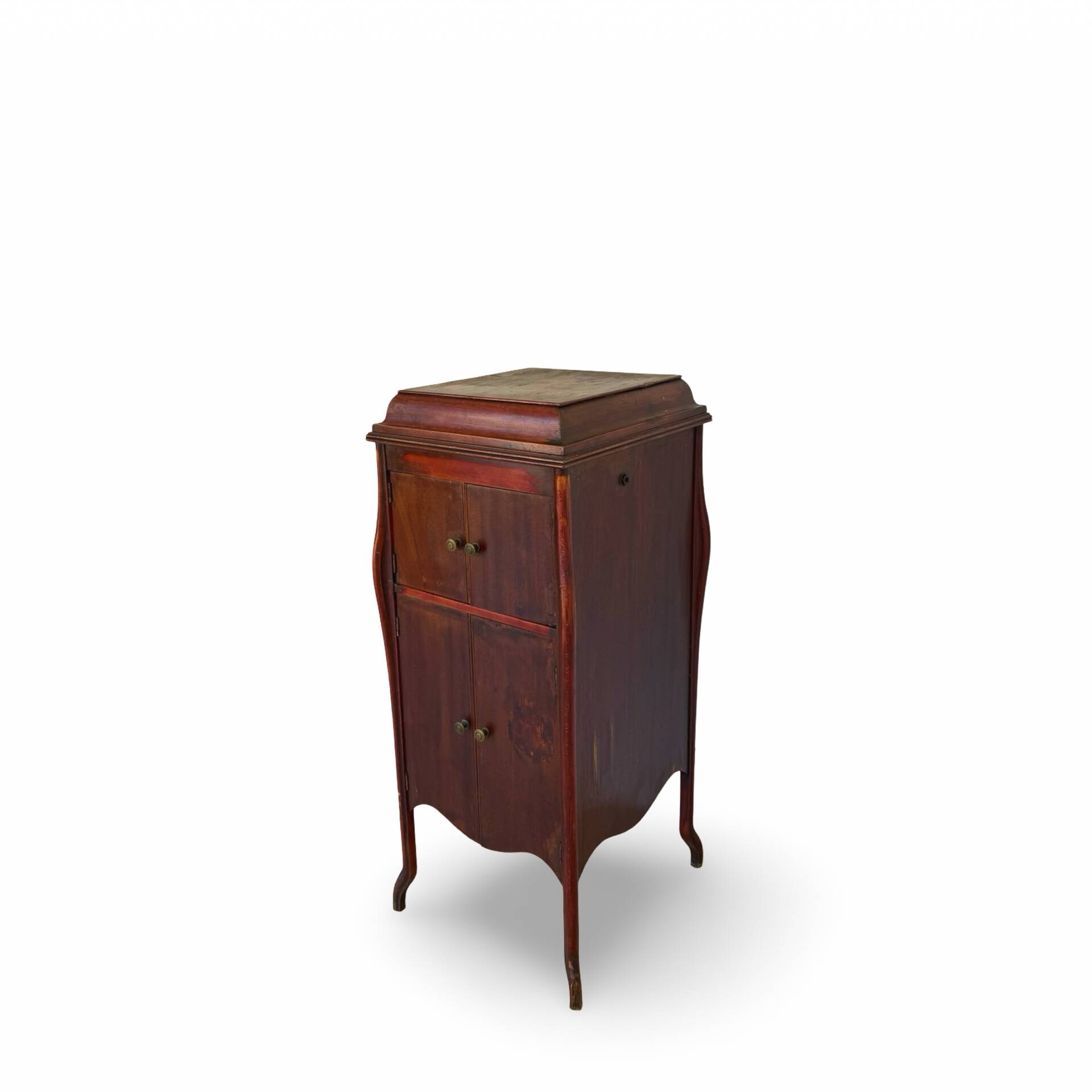 Italian floor-model upright phonograph cabinet, 1900s