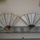 Pair of vintage glass paste wall lights