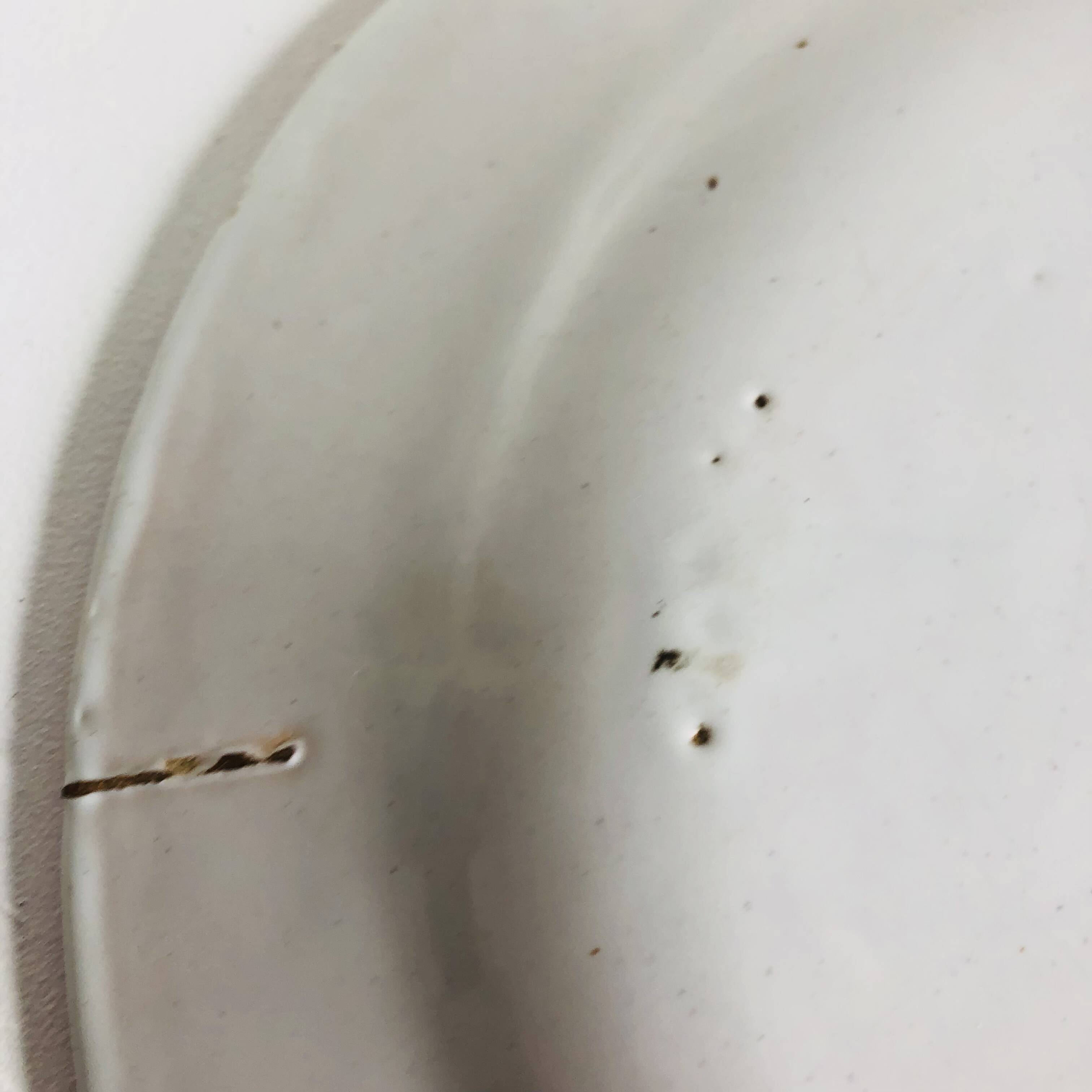 Eastern earthenware plate from the mid-19th century with a hollow rose design.