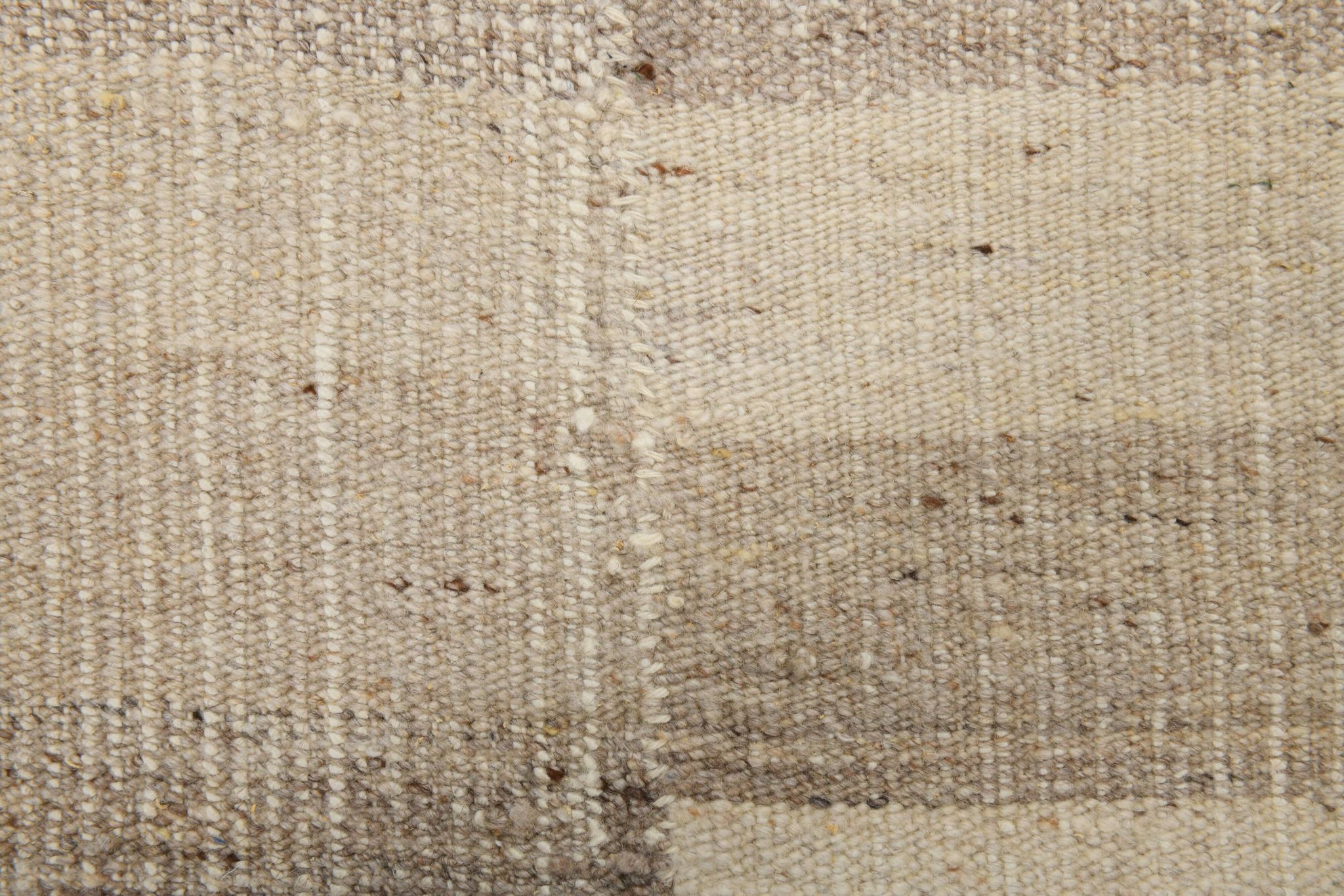 Striped Pattern Brown & Cream Vintage Kilim Rug, 220x300Cm