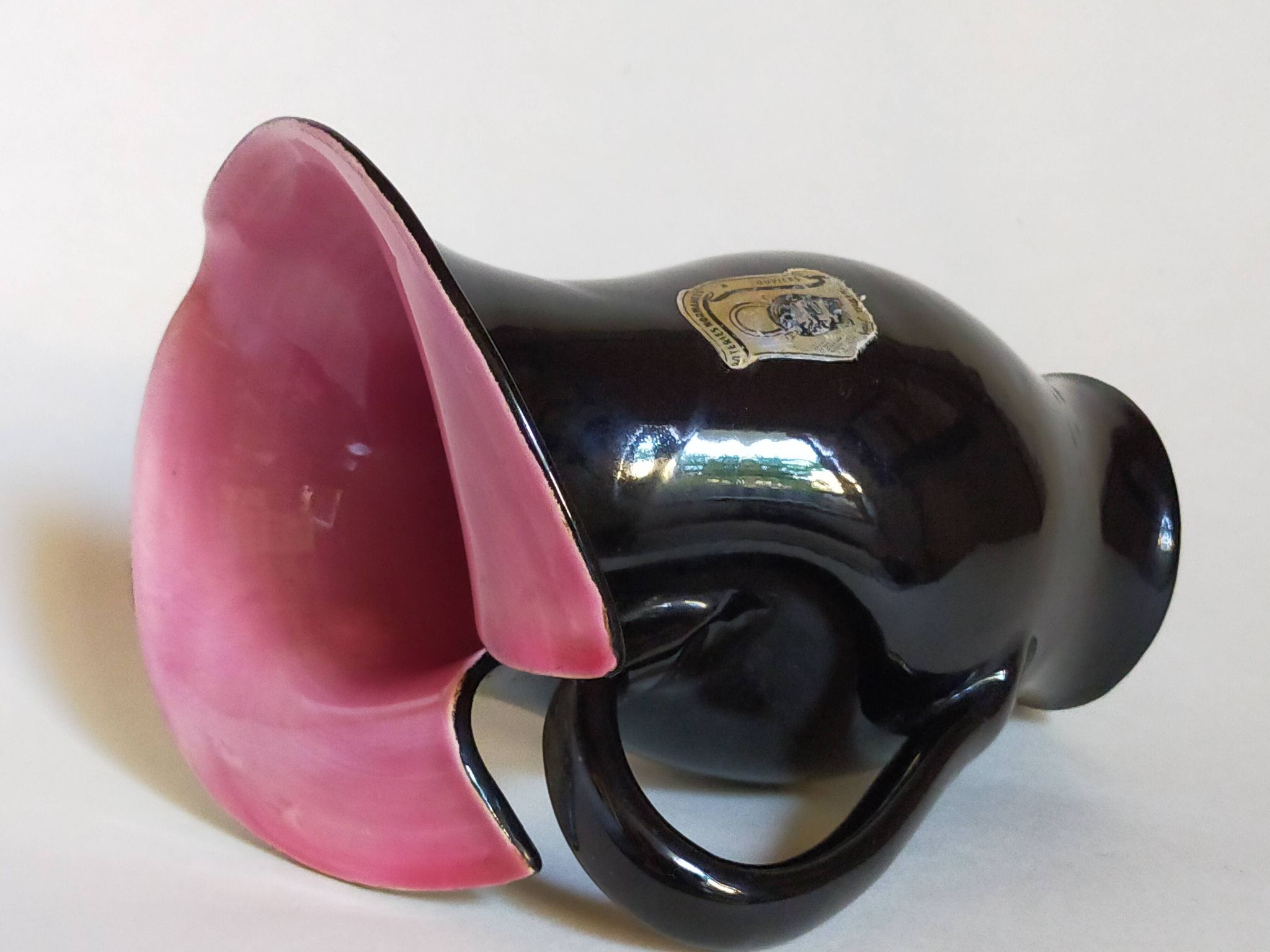 Bicolor pitcher of the Norman Potteries of Louviers 50s
