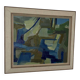 Original Swedish Oil On Canvas – “Blue And Green” By Lennart Kindgren – Vintage & Framed