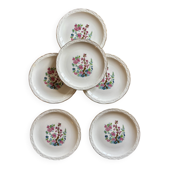 Lot de 6 assiettes à dessert vintage, modèle "Arbre indien" de Digoin