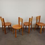 Pine chairs 80s set of 4