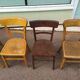 Set of 10 wooden bar bistro chairs - old - vintage