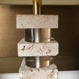 Table lamp in fossilized travertine and Lucite way of Karl Springer about 1970'