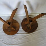 Pair of Pierre Chapo elm stools S31