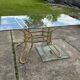 Brass and glass dining table, Italy, 1970s