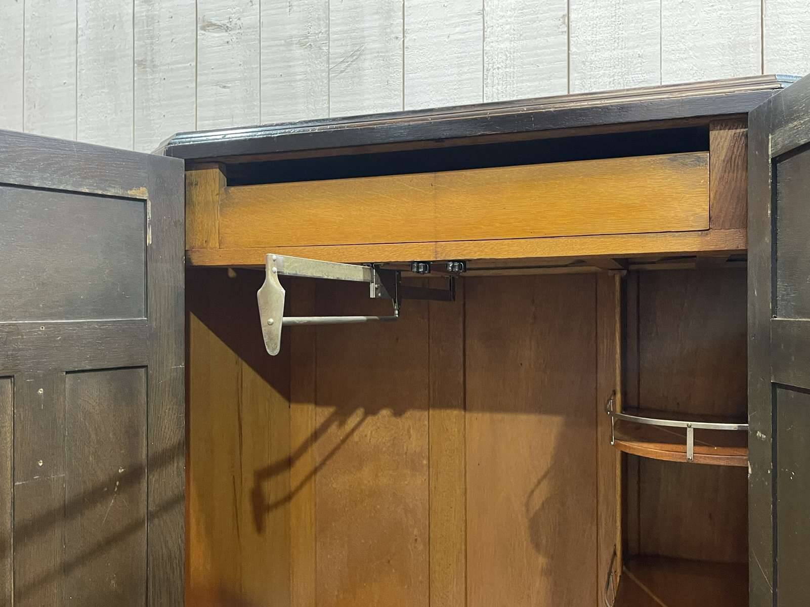 1930s English oak student wardrobe