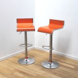 Pair of bar stools, industrial