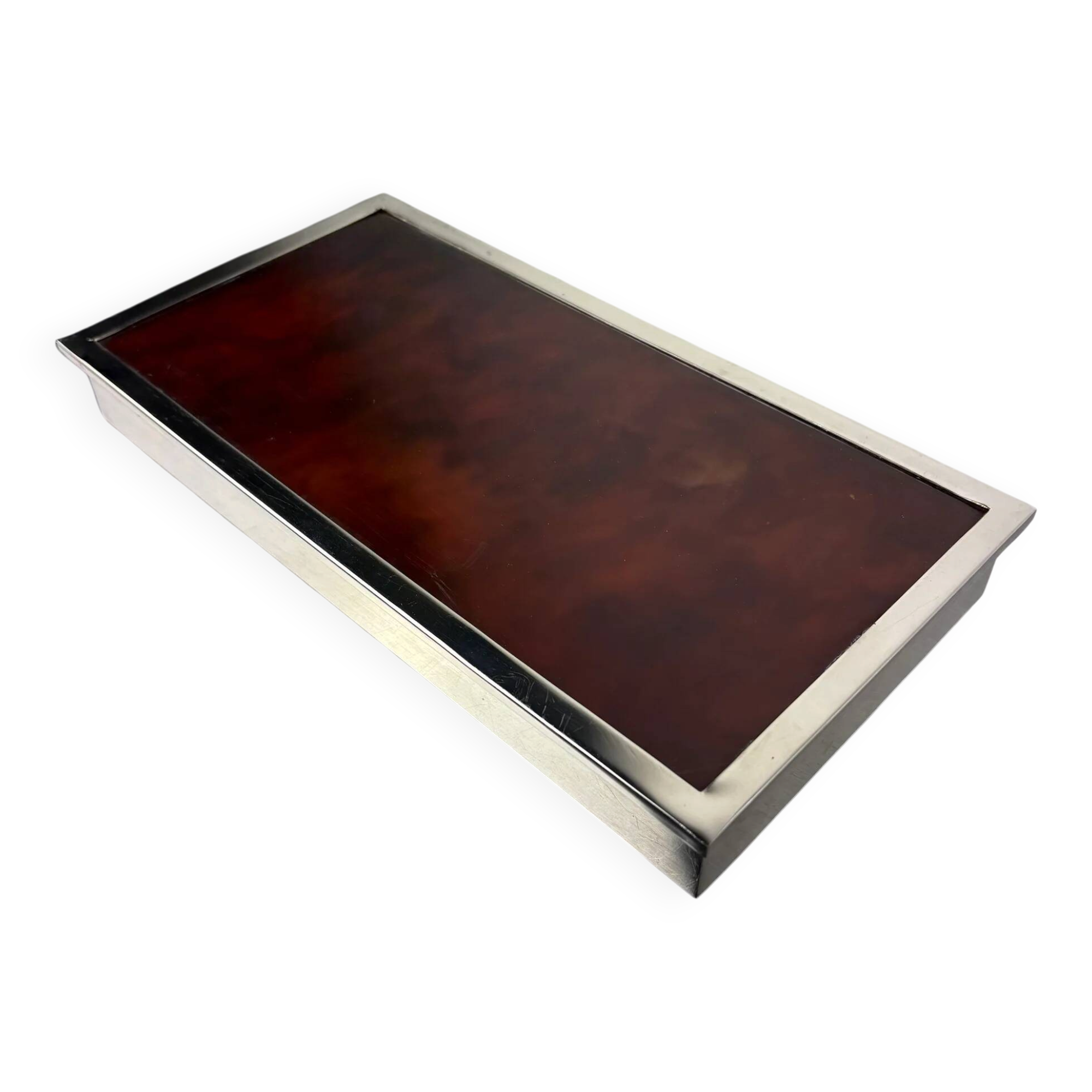 Faux tortoise shell & chromed Dior vanity box, Italy, 1970s