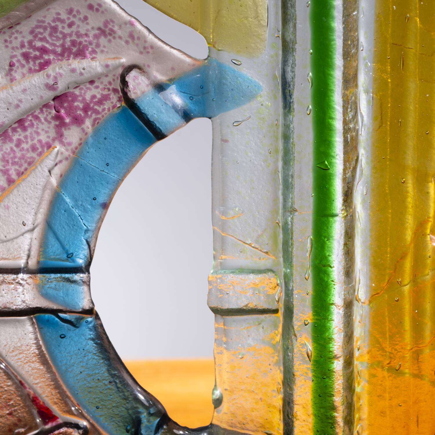 Silvia Vigliaturo fusion multicolour glass sculpture, Murano, iTALY, 1994