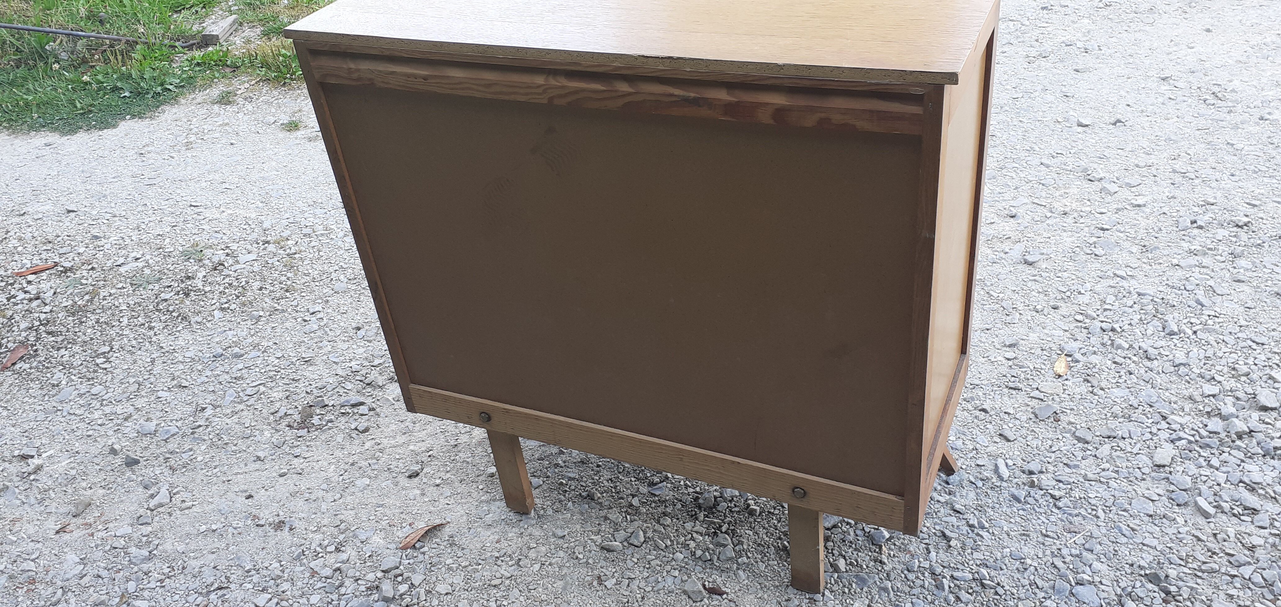 Commode 4 tiroirs pieds compas année 50 vintage