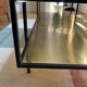 Table basse rectangulaire en laiton et verre