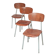 Set of 3 Czech school chairs in metal and wood.