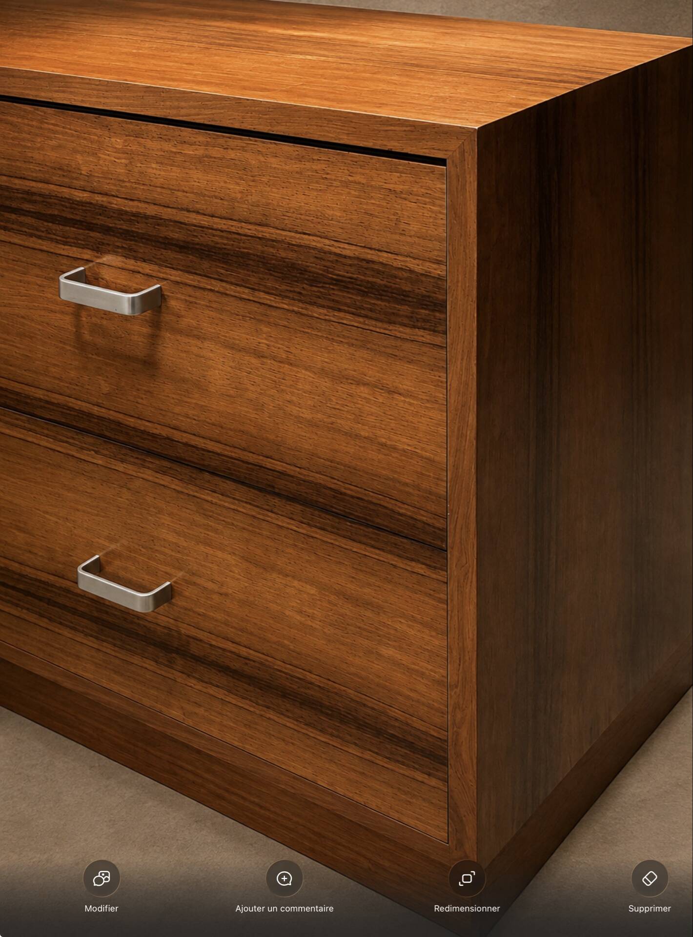 Rio rosewood commode, Swiss, circa 1970.