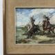 Tableau huile scène camarguaise 20ème