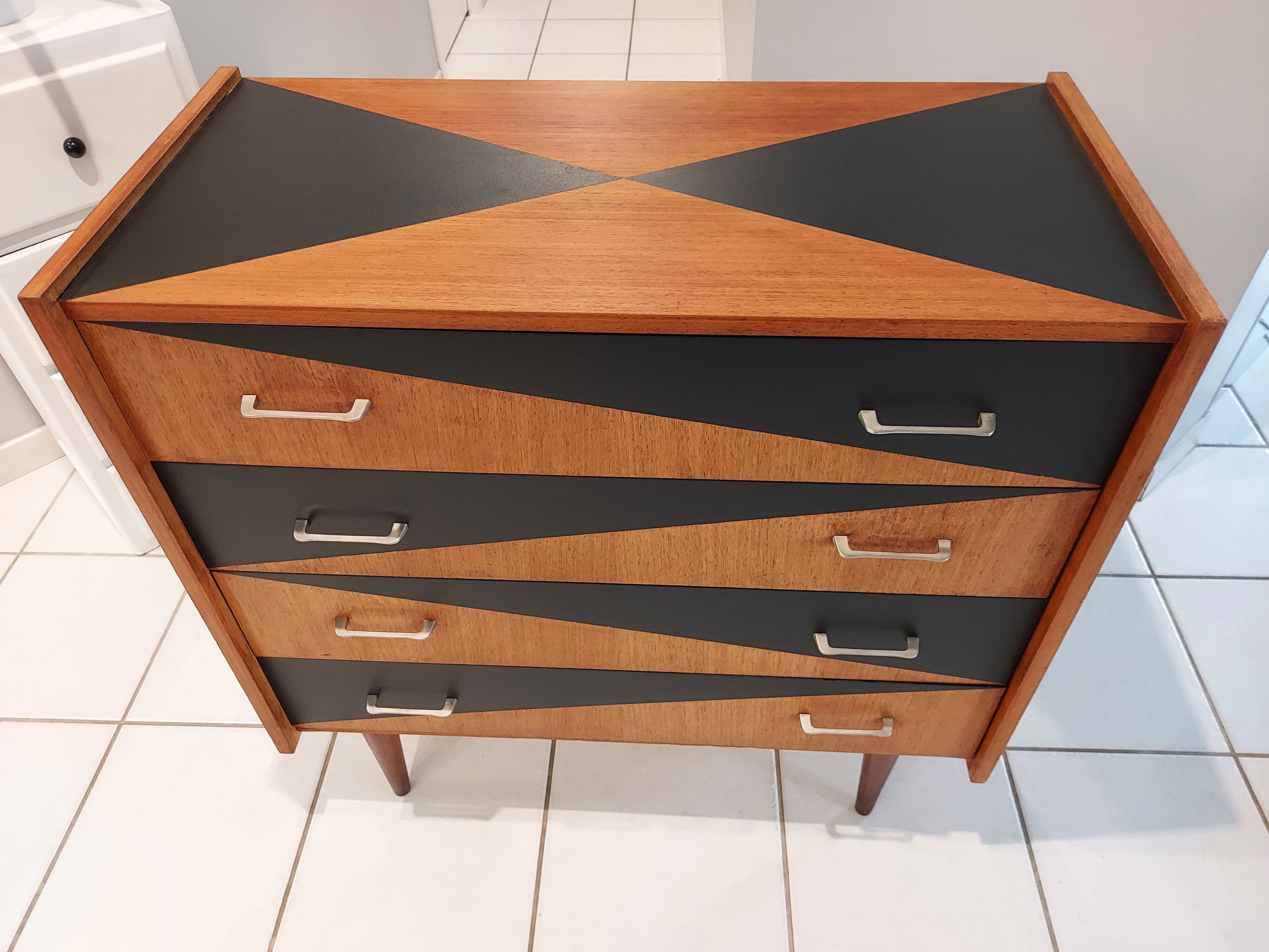 Vintage Scandinavian teak chest of drawers 1960s