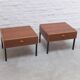 Modernist pair of bedside tables with drawers, 1960s