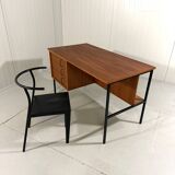 Günter Renkel teak and black steel free standing desk 1960’s