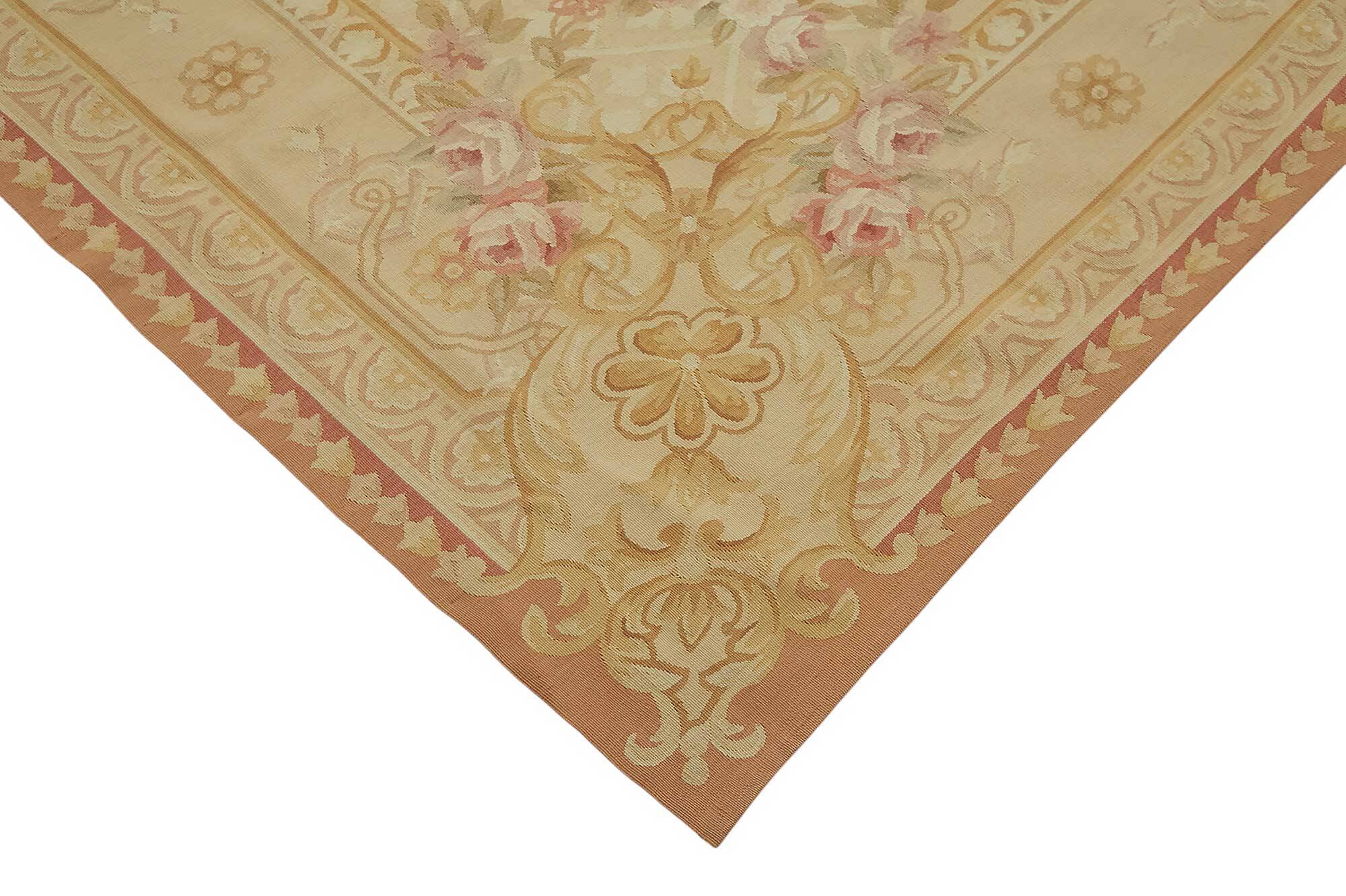 Handmade European Vintage Aubusson Kilim 301 cm x 440 cm