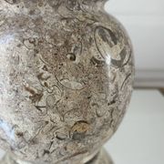 Fossil stone round vase