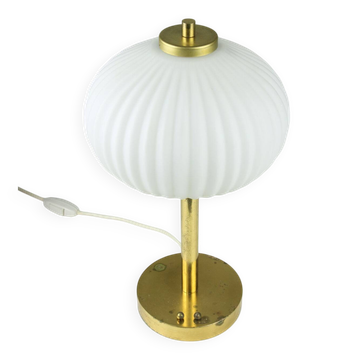 Mid-Century Brass & Glass Table Lamp