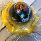 Large vintage lampshade in blown glass in the Biot style