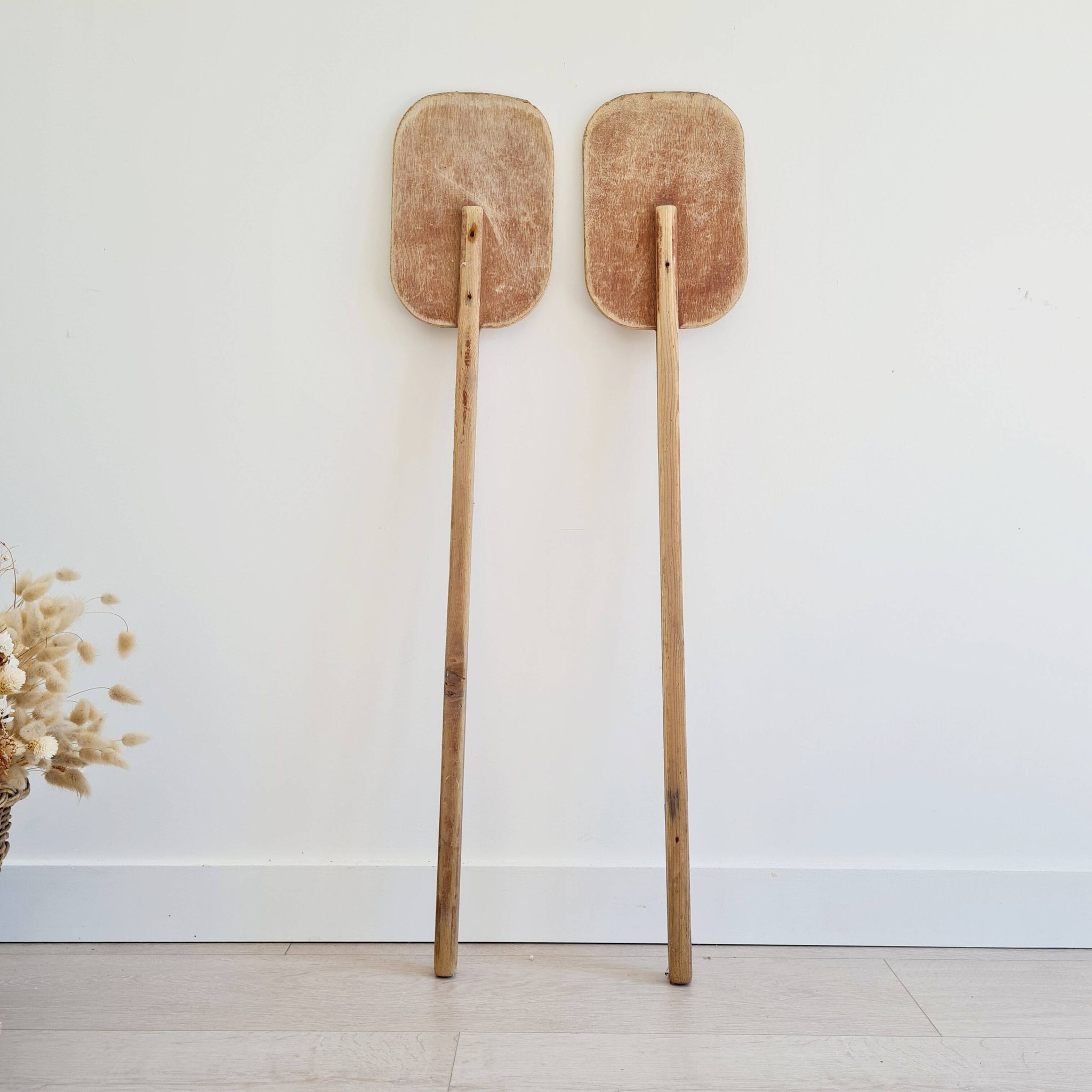 Pair of wooden paddles
