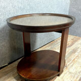 Art Deco-era flying table in mahogany and bramble around 1925