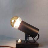 Modernist Lita 1960 wall lamp in black metal.