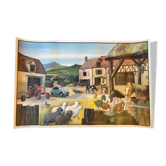 Ogé-Hachette poster "the farm / the station"
