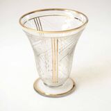 Frosted Art Deco carved vase