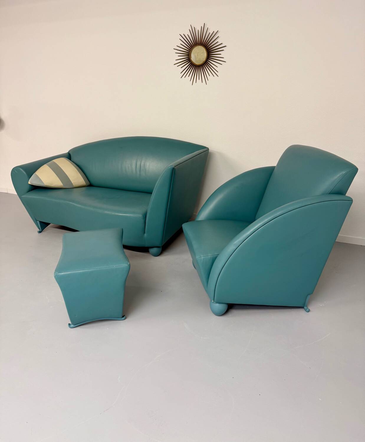 Living room sofa and armchair Atlantis design from the 90s by Wittmann vintage