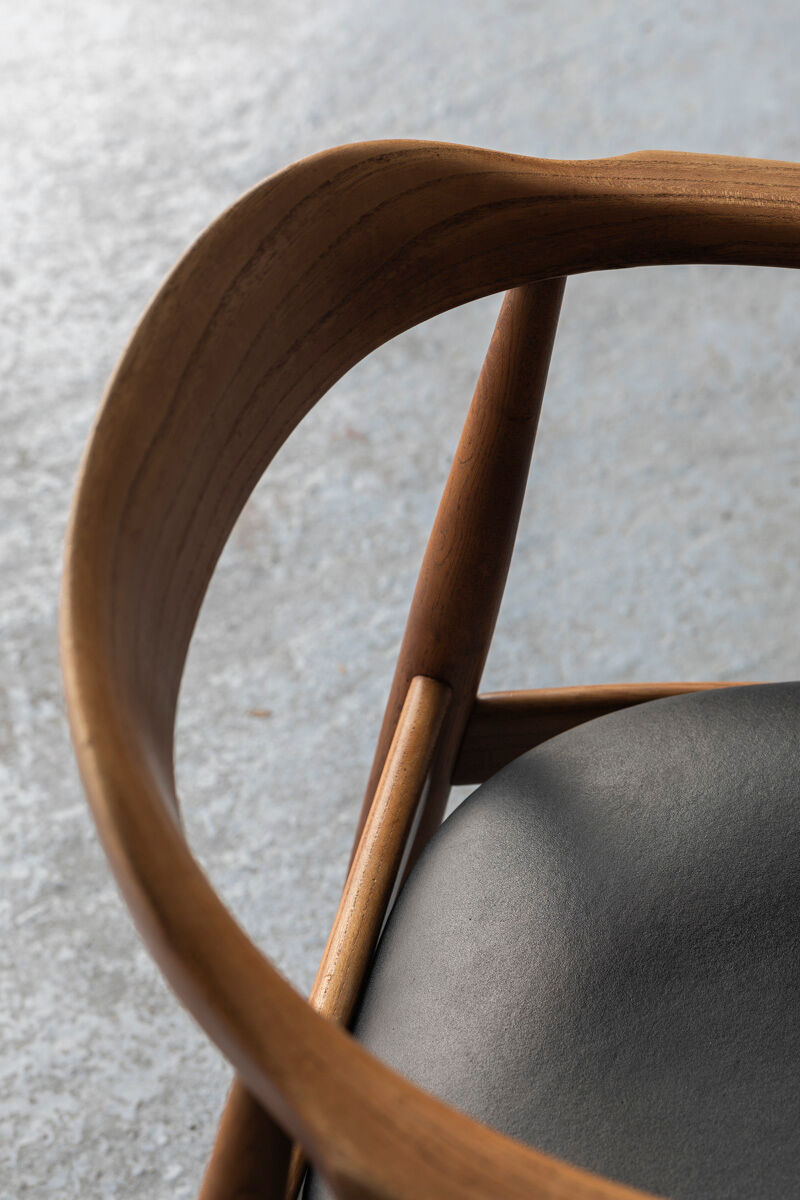 Chaise de bureau par Arne Wahl Iversen en bois d’orme, Danemark, années 1970