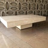 Rectangular travertine coffee table