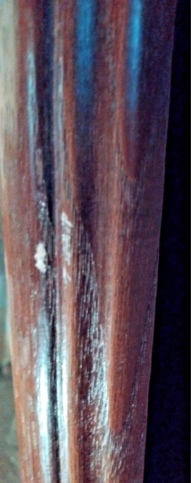 Vintage wooden rectangular mirror 129 x 39 cm