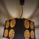 Two square metal chrome cane hanging lamps from the 70s