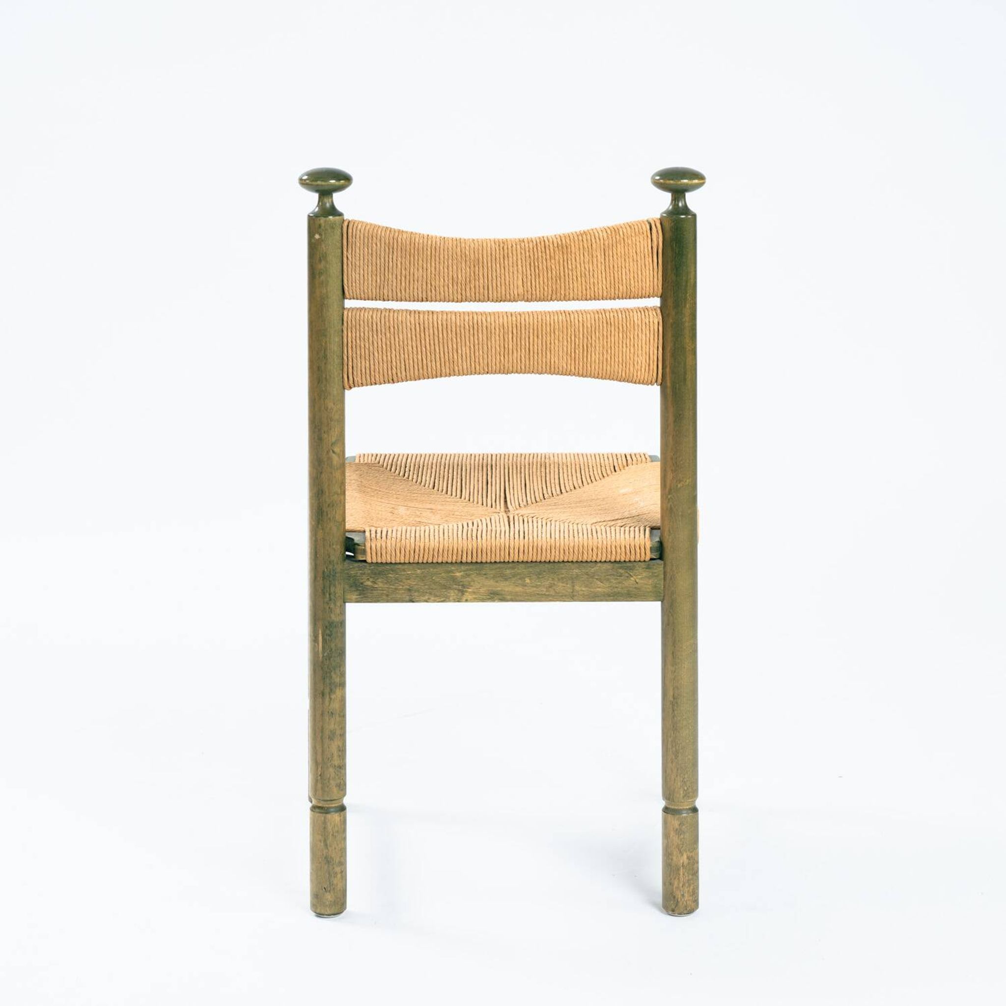 Odessa dining chairs set of 6, stained birchwood, Danish cord, 1970s