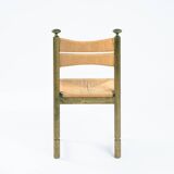 Odessa dining chairs set of 6, stained birchwood, Danish cord, 1970s