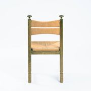 Odessa dining chairs set of 6, stained birchwood, Danish cord, 1970s