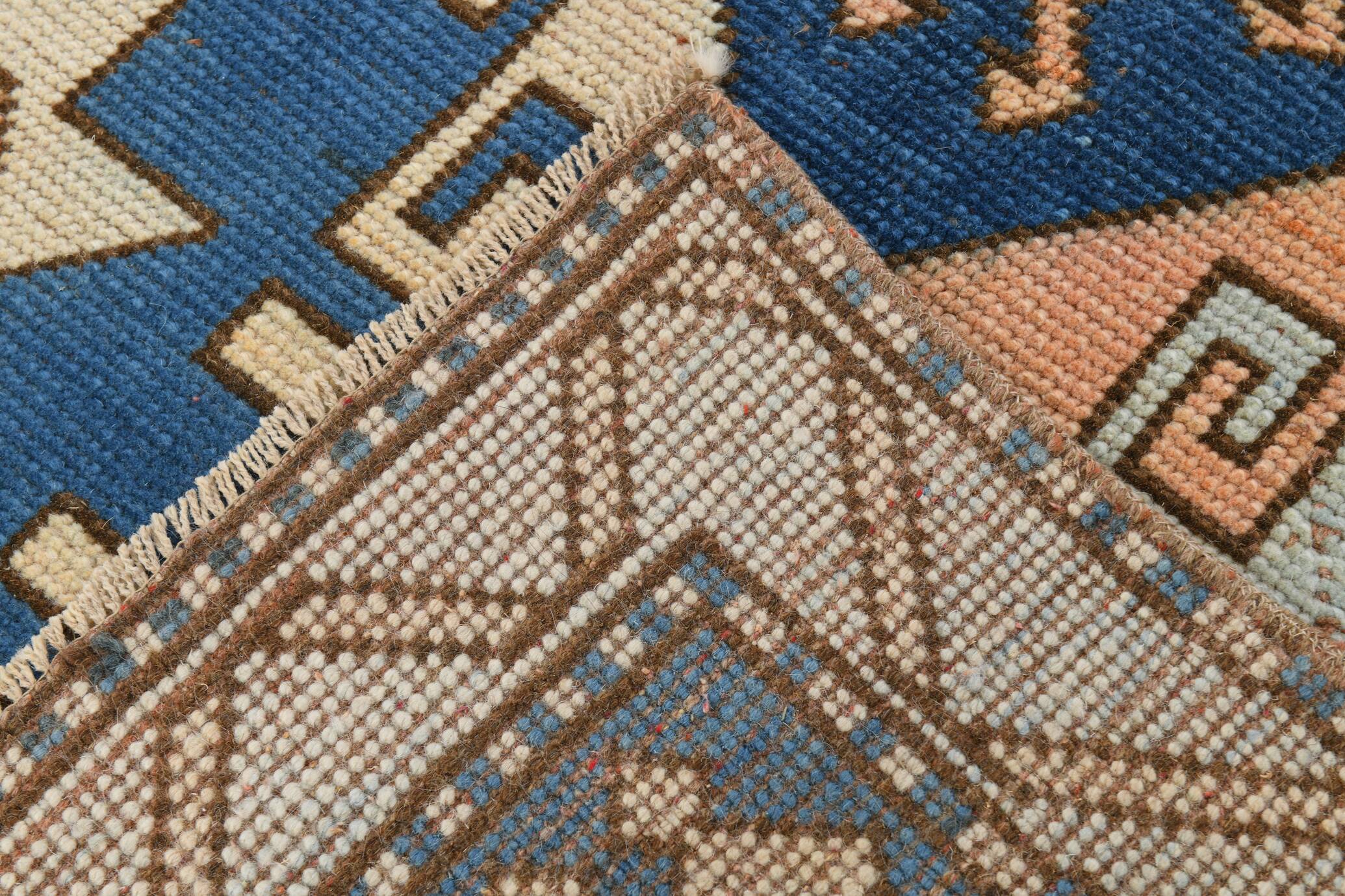 6x11 Unique Handmade Blue Persian Rug, 188x328Cm