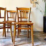 4 bistro chairs in light beech