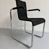 6 chaises noires tubulaires design d'Axel Bruchhäuser modèle D20 bauhaus