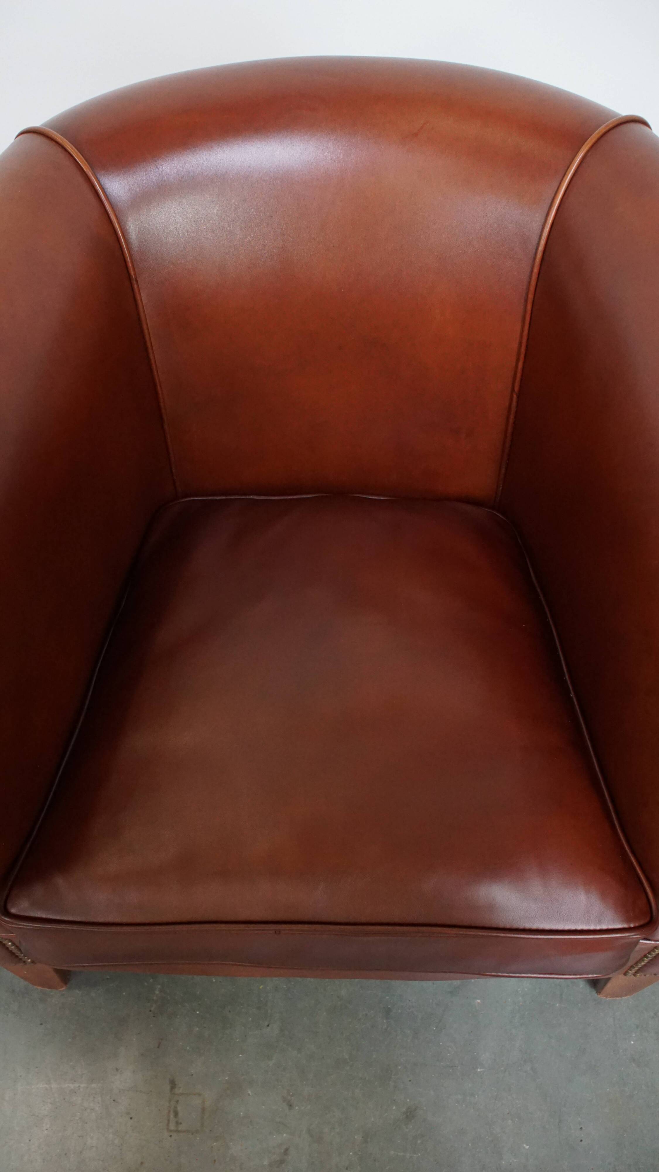 Set of 2 Club Chairs Made from Cowhide Leather